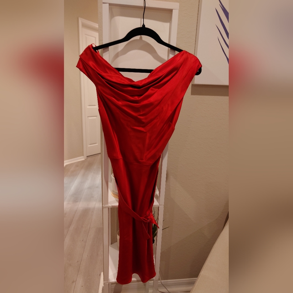 Silk Collette Dinnigan Red Orange Dress-New